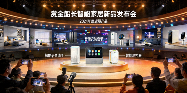 赏金船长新产品发布会现场展示最新智能家居产品